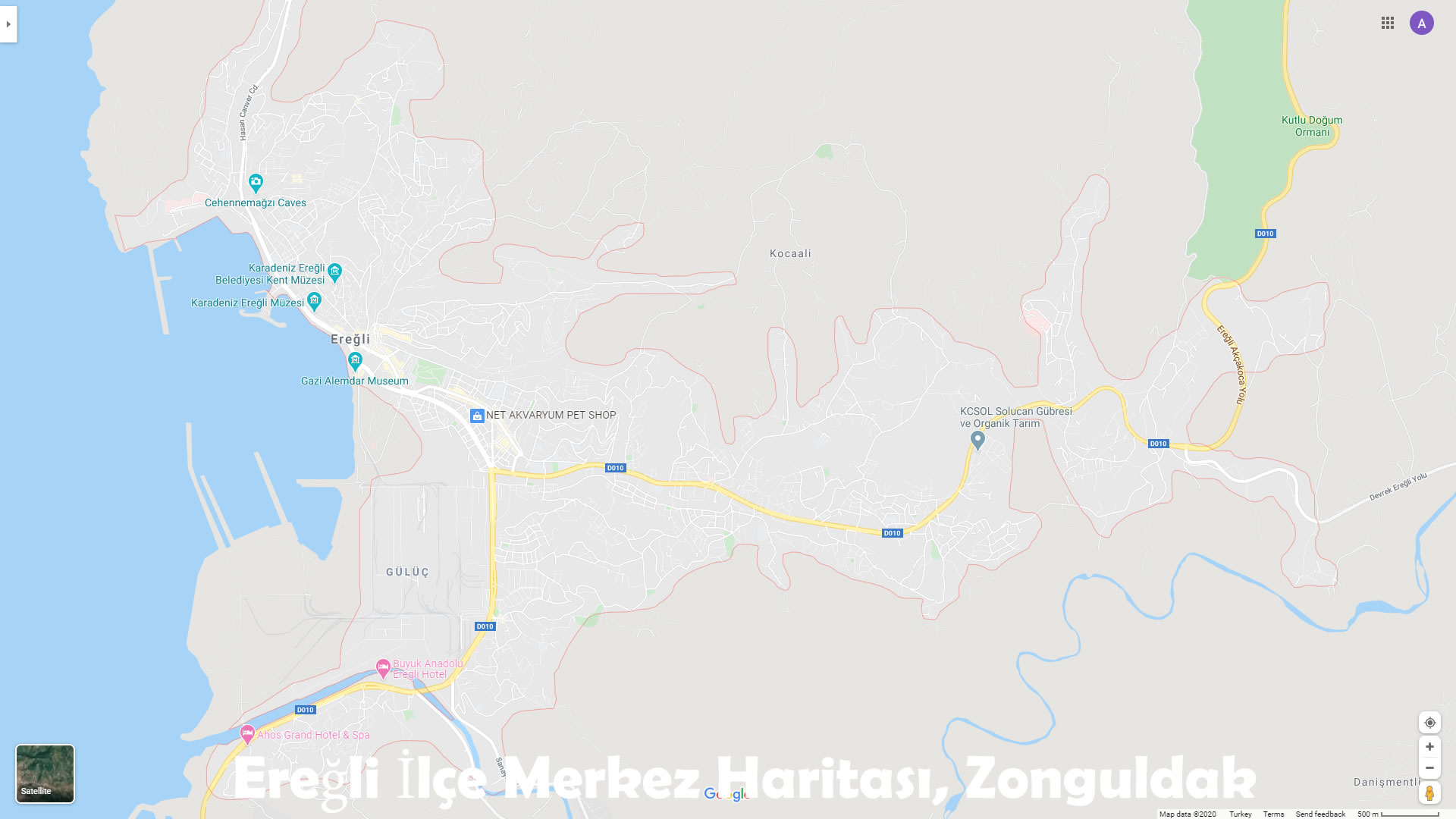 Ereğli İlçe Merkez Haritası, Zonguldak
